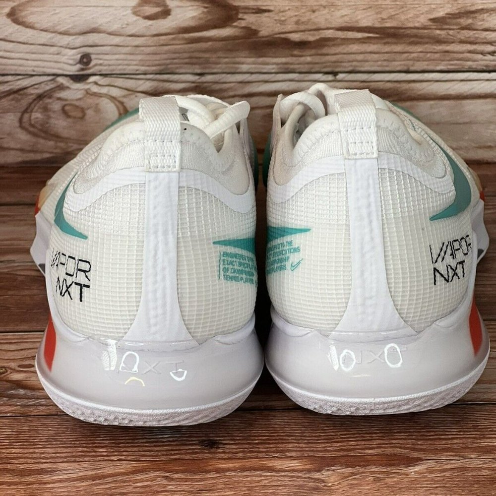 Nike Court React Vapor NXT HC Shoes White Teal Red CV0724-136  Men’s Size 10.5 - Picture 4 of 10